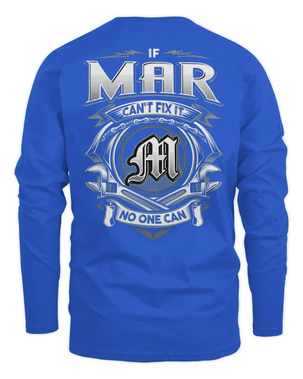 MAR AP81-K4-626 - Personalized Ahmed Quote Apparel “If Ahmed Can't Fix It, No One Can” - Men's Long Sleeved T-Shirt - Royal