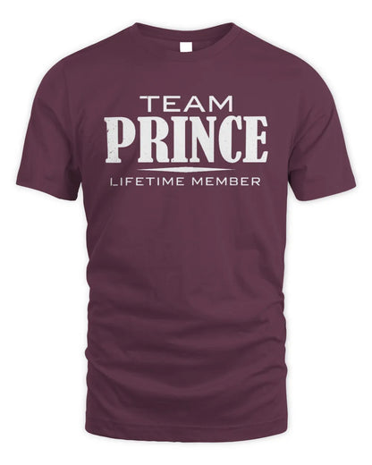 PRINCE BL62-K4-128 - Personalized “Team NAME Lifetime Member” - Unisex Standard T-Shirt - Maroon