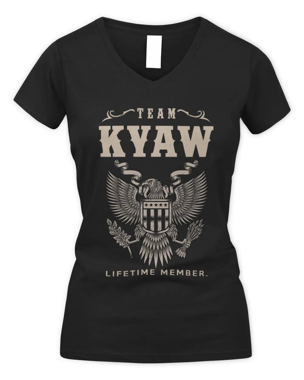 KYAW TP06-K82 – Personalized Classic Style Apparel “Team NAME Lifetime Member” - Women's V-Neck T-Shirt - Black
