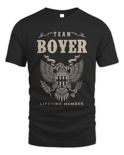 BOYER TP06-K82 – Personalized Classic Style Apparel “Team NAME Lifetime Member” - Unisex Standard T-Shirt - Black