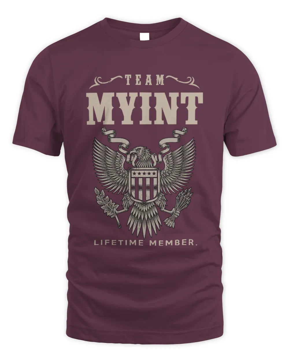 MYINT TP06-K82 – Personalized Classic Style Apparel “Team NAME Lifetime Member” - Unisex Standard T-Shirt - Maroon