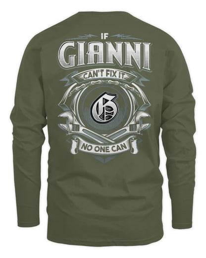 GIANNI AP81-K4-626 - Personalized Ahmed Quote Apparel “If Ahmed Can't Fix It, No One Can” - Men's Long Sleeved T-Shirt - Military Green