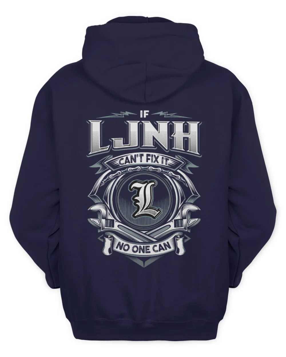 LJNH AP81-K4-626 - Personalized Ahmed Quote Apparel “If Ahmed Can't Fix It, No One Can” - Unisex Hoodie - Navy