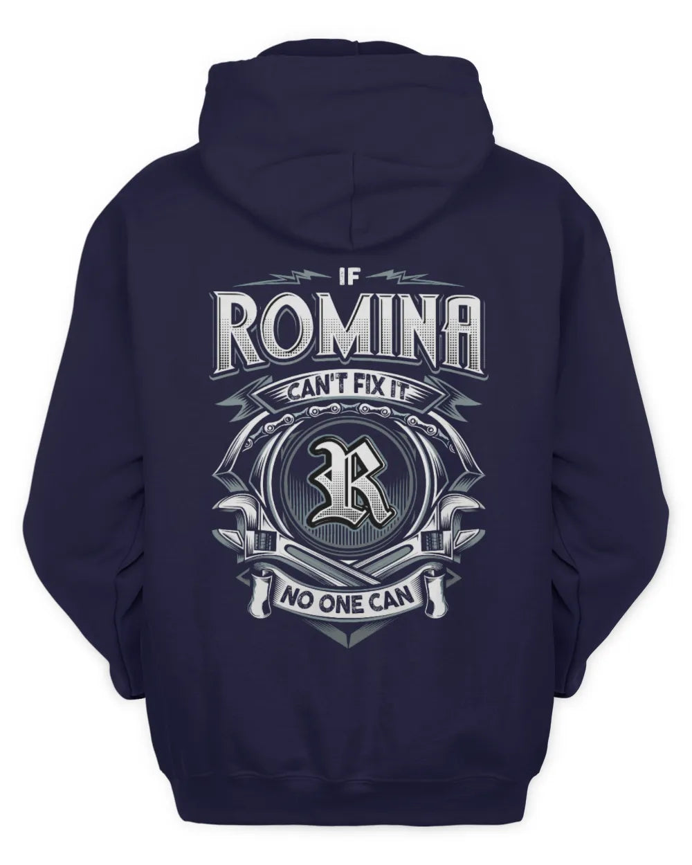 ROMINA AP81-K4-626 - Personalized Ahmed Quote Apparel “If Ahmed Can't Fix It, No One Can” - Unisex Hoodie - Navy