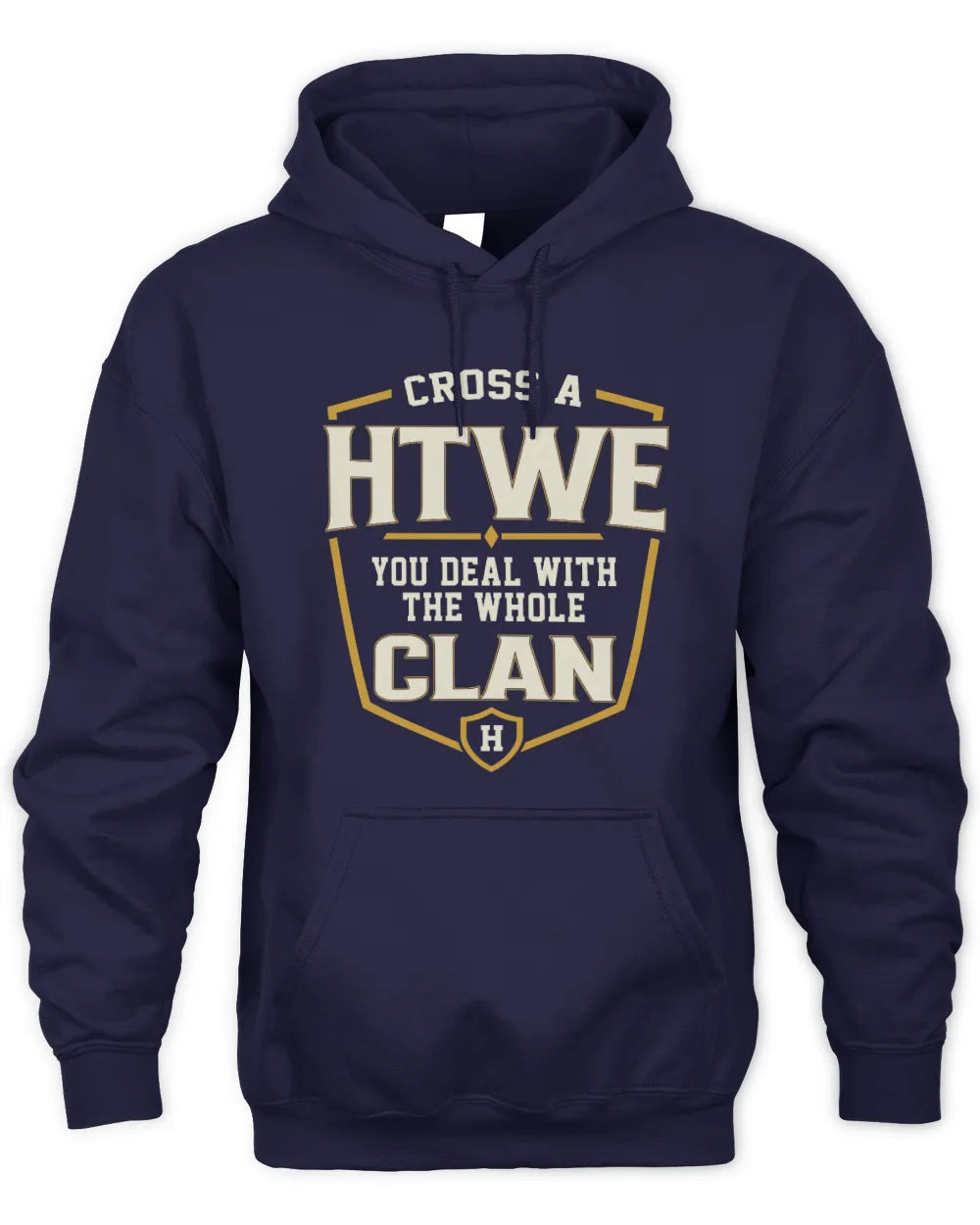 HTWE NT1-K008 Cross A/An NAME, You Deal With the Whole Clan | Personalized Vintage T-Shirt - Unisex Hoodie - Navy