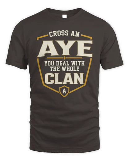 AYE NT1-K008 Cross A/An NAME, You Deal With the Whole Clan | Personalized Vintage T-Shirt - Unisex Standard T-Shirt - Dark Chocolate