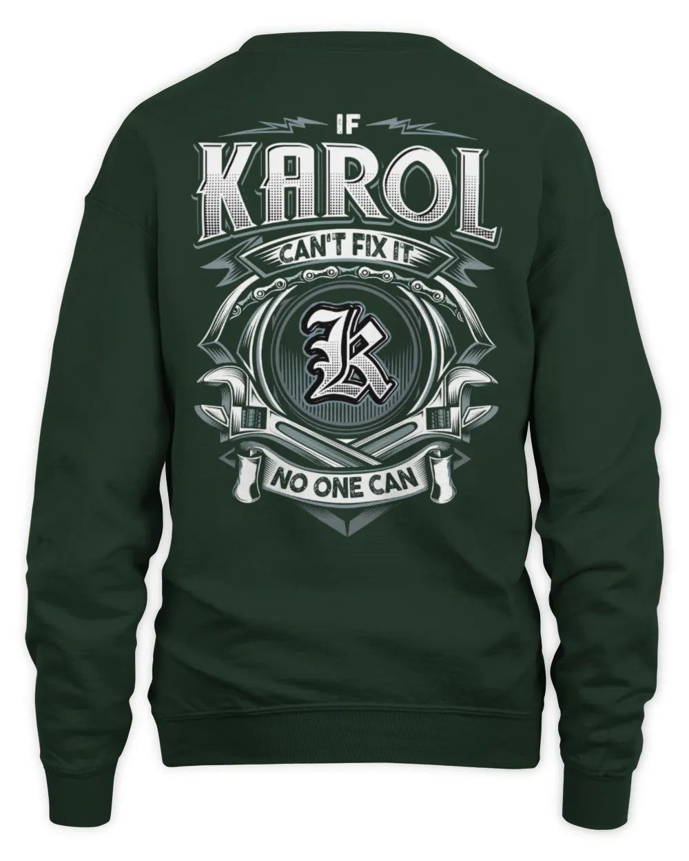 KAROL AP81-K4-626 - Personalized Ahmed Quote Apparel “If Ahmed Can't Fix It, No One Can” - Unisex Sweatshirt - Forest Green