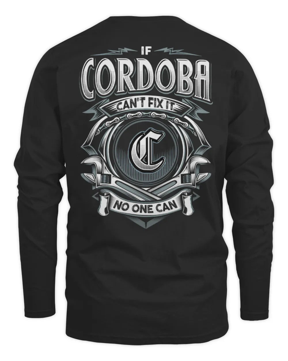 CORDOBA AP81-K4-626 - Personalized Ahmed Quote Apparel “If Ahmed Can't Fix It, No One Can” - Men's Long Sleeved T-Shirt - Black