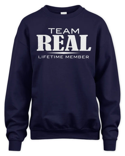 REAL BL62-K4-128 - Personalized “Team NAME Lifetime Member” - Unisex Sweatshirt - Navy