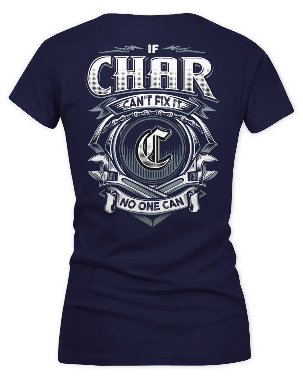 CHAR AP81-K4-626 - Personalized Ahmed Quote Apparel “If Ahmed Can't Fix It, No One Can” - Women's V-Neck T-Shirt - Navy