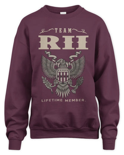 RII TP06-K82 – Personalized Classic Style Apparel “Team NAME Lifetime Member” - Unisex Sweatshirt - Maroon