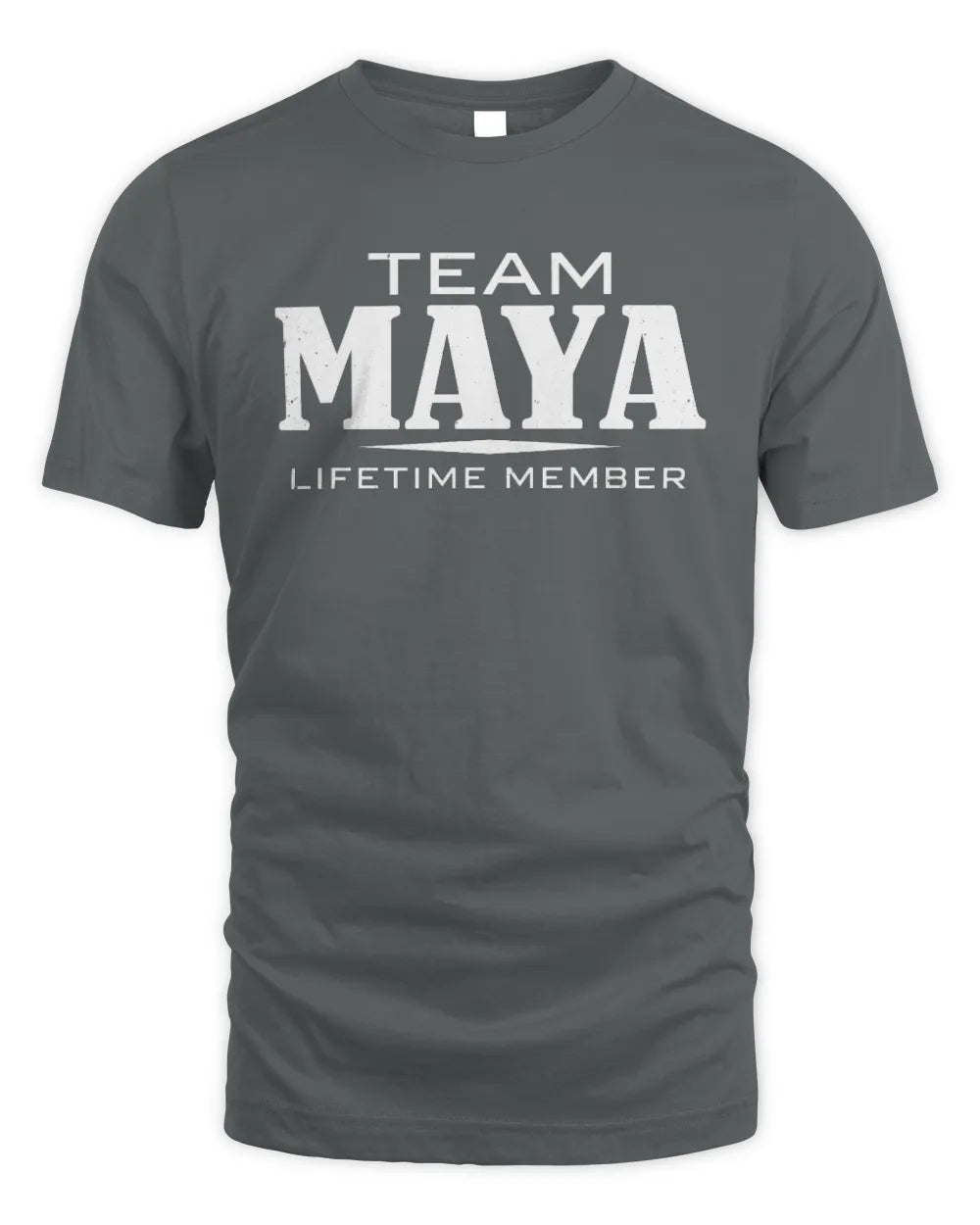 MAYA BL62-K4-128 - Personalized “Team NAME Lifetime Member” - Unisex Standard T-Shirt - Charcoal