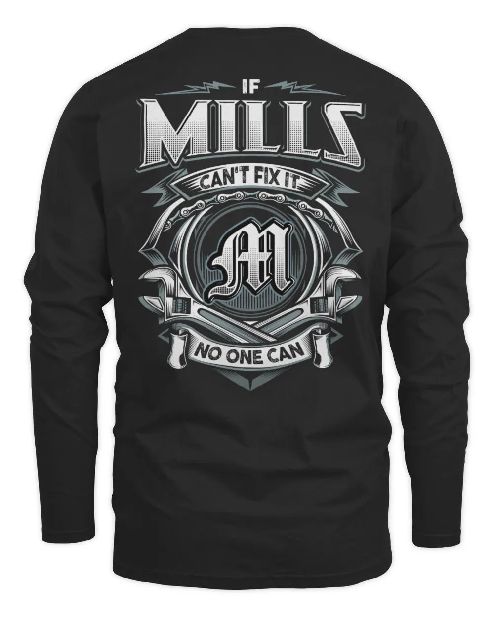 MILLS AP81-K4-626 - Personalized Ahmed Quote Apparel “If Ahmed Can't Fix It, No One Can” - Men's Long Sleeved T-Shirt - Black
