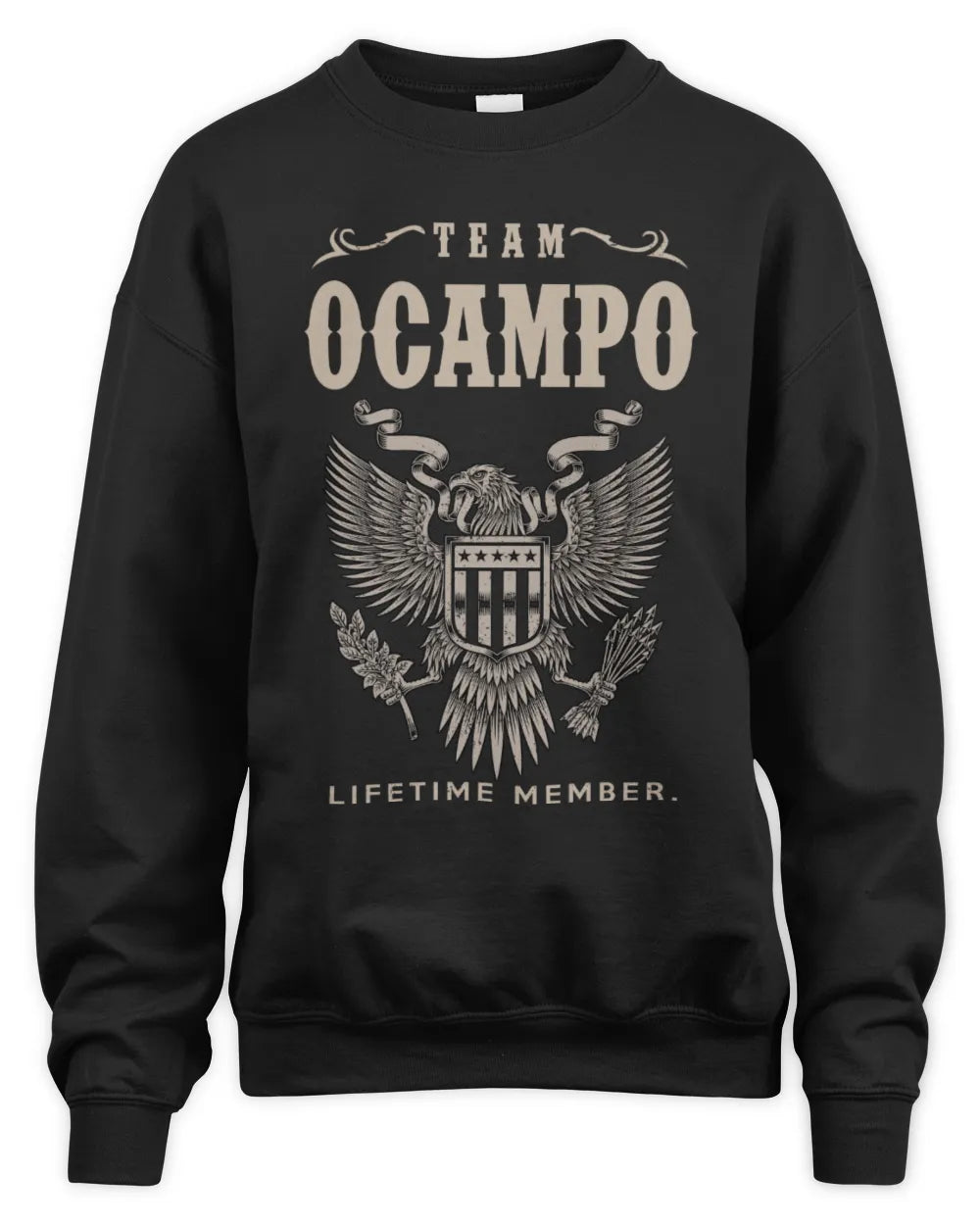OCAMPO TP06-K82 – Personalized Classic Style Apparel “Team NAME Lifetime Member” - Unisex Sweatshirt - Black