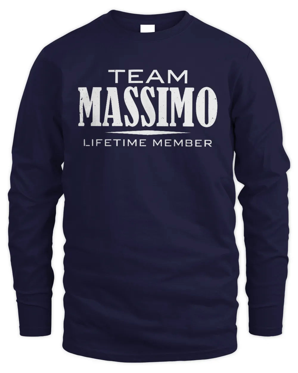 MASSIMO BL62-K4-128 - Personalized “Team NAME Lifetime Member” - Men's Long Sleeved T-Shirt - Navy