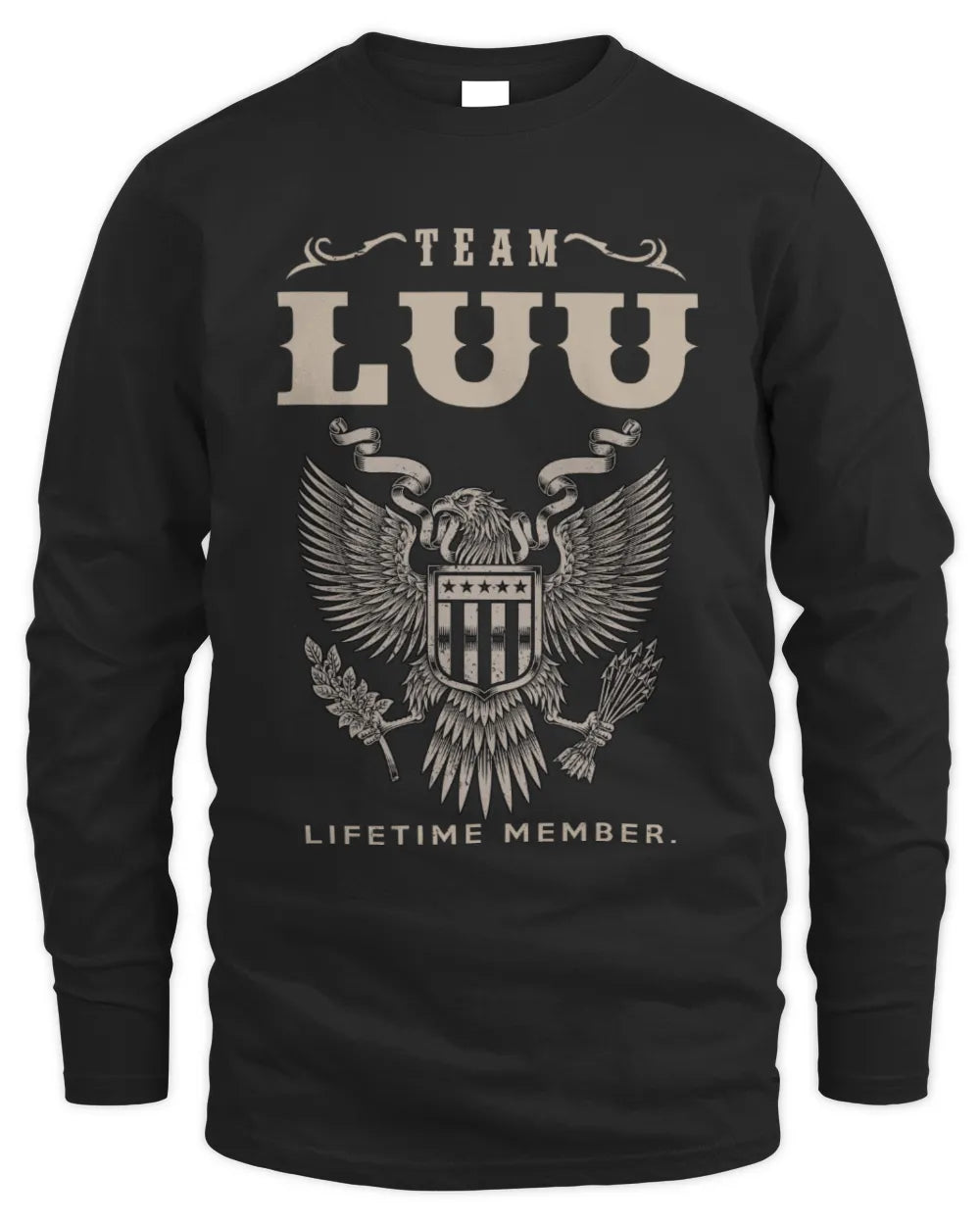 LUU TP06-K82 – Personalized Classic Style Apparel “Team NAME Lifetime Member” - Men's Long Sleeved T-Shirt - Black