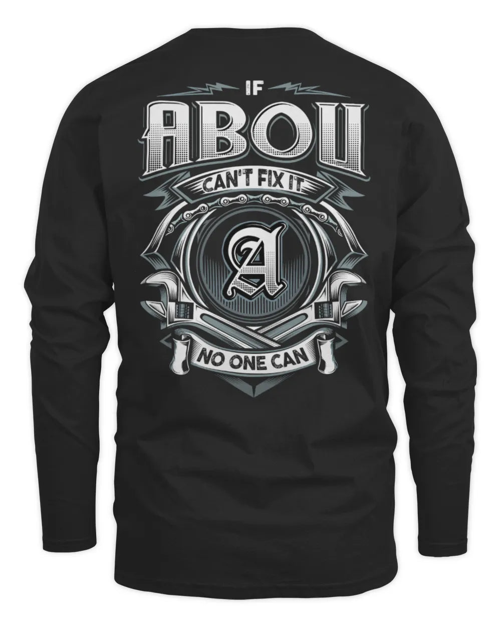 ABOU AP81-K4-626 - Personalized Ahmed Quote Apparel “If Ahmed Can't Fix It, No One Can” - Men's Long Sleeved T-Shirt - Black