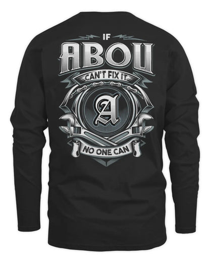 ABOU AP81-K4-626 - Personalized Ahmed Quote Apparel “If Ahmed Can't Fix It, No One Can” - Men's Long Sleeved T-Shirt - Black