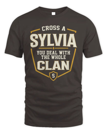 SYLVIA NT1-K008 Cross A/An NAME, You Deal With the Whole Clan | Personalized Vintage T-Shirt - Unisex Standard T-Shirt - Dark Chocolate