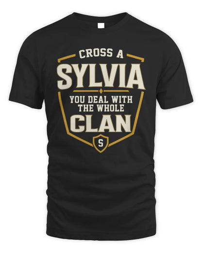 SYLVIA NT1-K008 Cross A/An NAME, You Deal With the Whole Clan | Personalized Vintage T-Shirt - Unisex Standard T-Shirt - Black