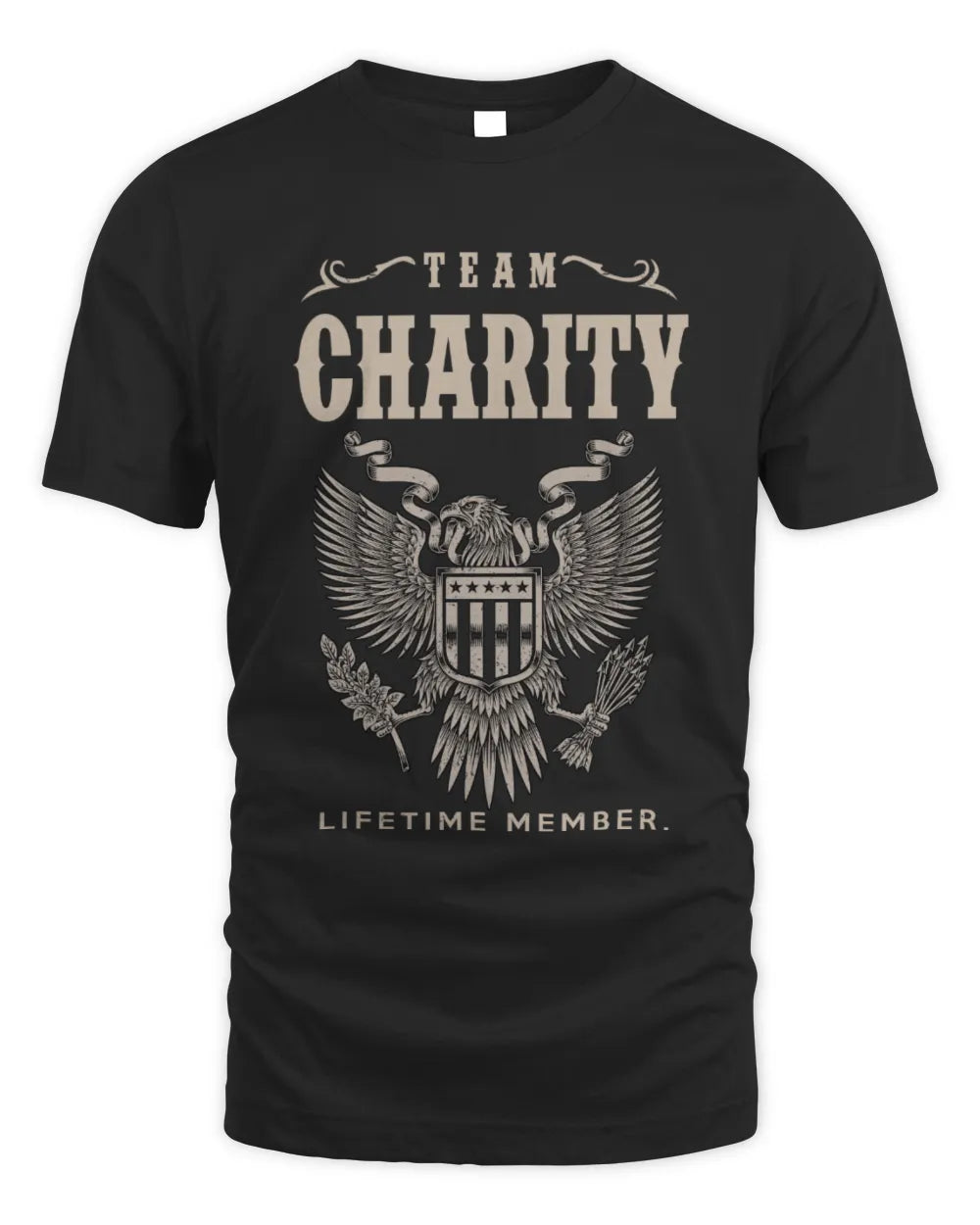CHARITY TP06-K82 – Personalized Classic Style Apparel “Team NAME Lifetime Member” - Unisex Standard T-Shirt - Black