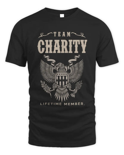 CHARITY TP06-K82 – Personalized Classic Style Apparel “Team NAME Lifetime Member” - Unisex Standard T-Shirt - Black