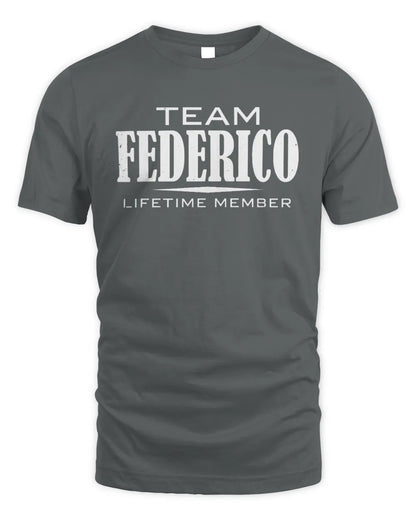 FEDERICO BL62-K4-128 - Personalized “Team NAME Lifetime Member” - Unisex Standard T-Shirt - Charcoal
