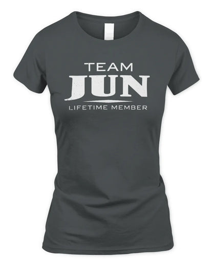 JUN BL62-K4-128 - Personalized “Team AARON Lifetime Member” - Women's Standard T-Shirt - Charcoal