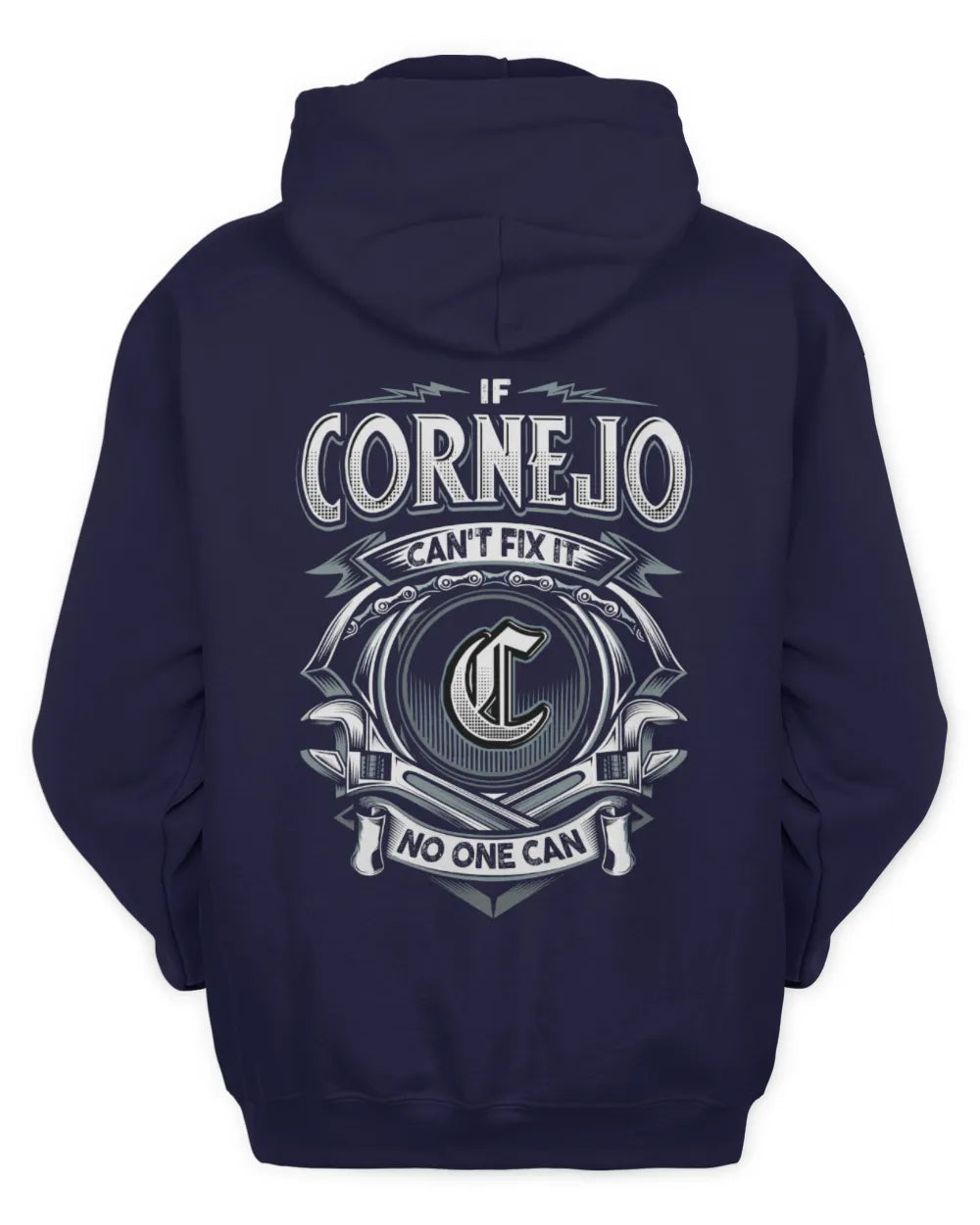 CORNEJO AP81-K4-626 - Personalized Ahmed Quote Apparel “If Ahmed Can't Fix It, No One Can” - Unisex Hoodie - Navy