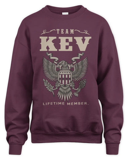KEV TP06-K82 – Personalized Classic Style Apparel “Team NAME Lifetime Member” - Unisex Sweatshirt - Maroon