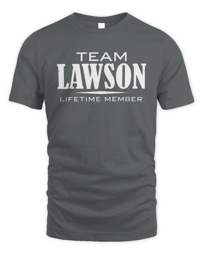 LAWSON BL62-K4-128 - Personalized “Team NAME Lifetime Member” - Unisex Standard T-Shirt - Charcoal