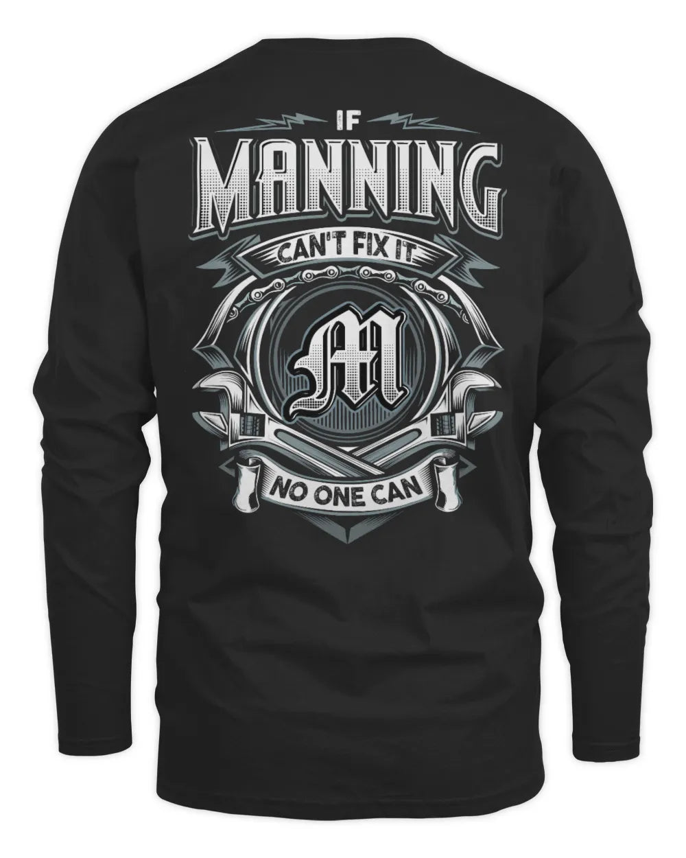 MANNING AP81-K4-626 - Personalized Ahmed Quote Apparel “If Ahmed Can't Fix It, No One Can” - Men's Long Sleeved T-Shirt - Black