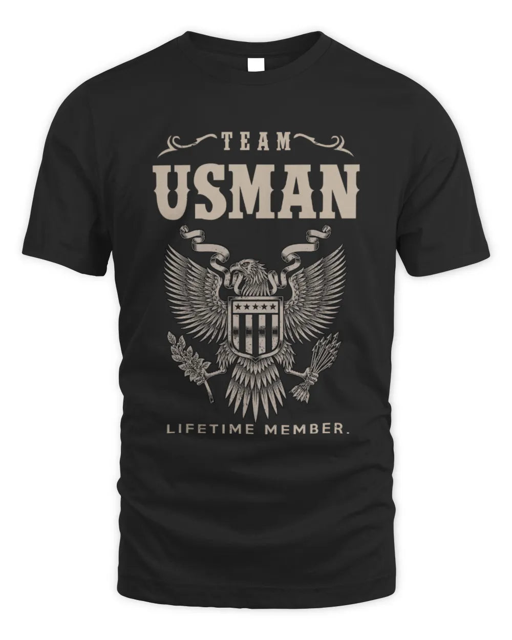 USMAN TP06-K82 – Personalized Classic Style Apparel “Team NAME Lifetime Member” - Unisex Standard T-Shirt - Black