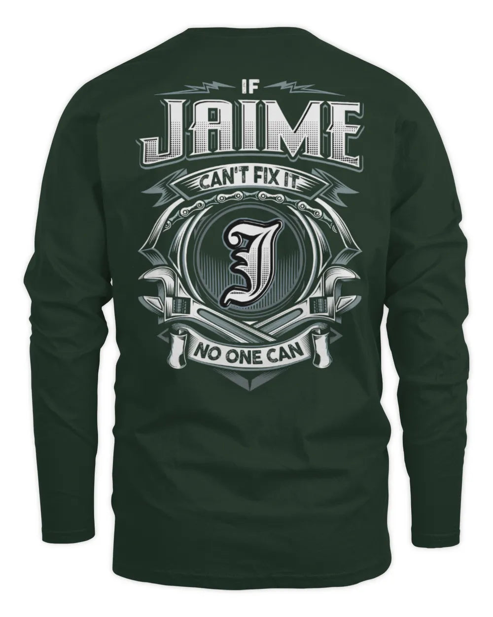JAIME AP81-K4-626 - Personalized Ahmed Quote Apparel “If Ahmed Can't Fix It, No One Can” - Men's Long Sleeved T-Shirt - Forest Green