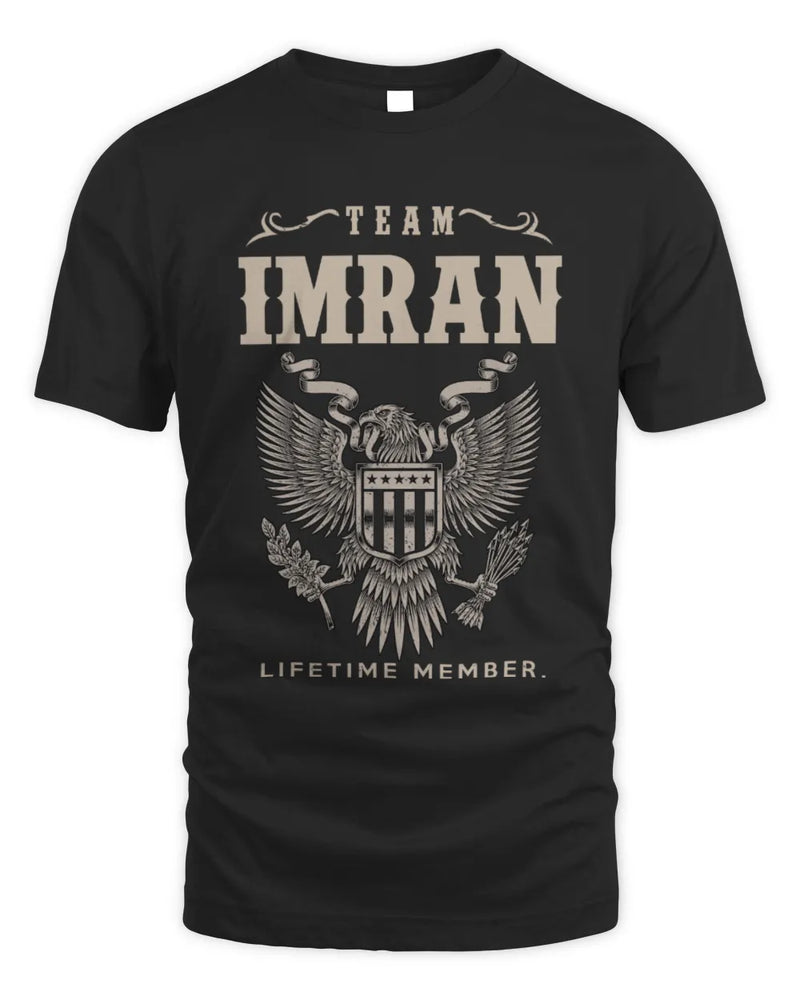 IMRAN TP06-K82 – Personalized Classic Style Apparel “Team NAME Lifetime Member” - Unisex Standard T-Shirt - Black