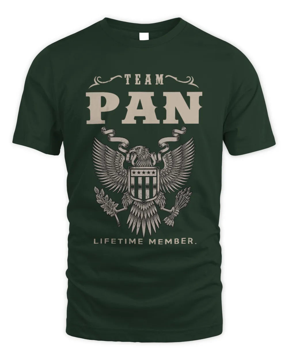 PAN TP06-K82 – Personalized Classic Style Apparel “Team NAME Lifetime Member” - Unisex Standard T-Shirt - Forest Green