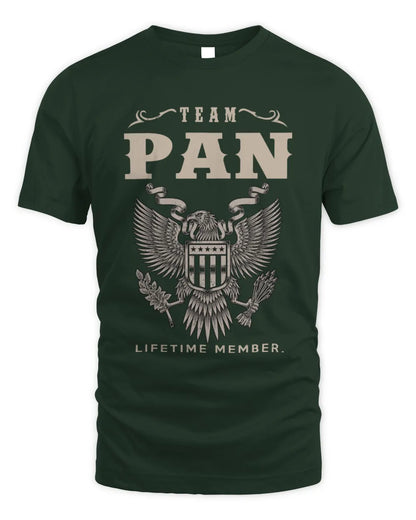 PAN TP06-K82 – Personalized Classic Style Apparel “Team NAME Lifetime Member” - Unisex Standard T-Shirt - Forest Green