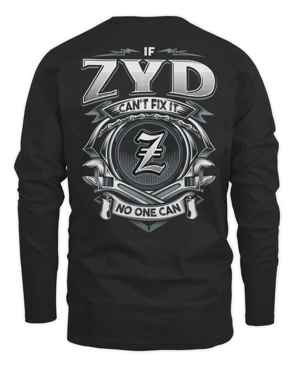 ZYD AP81-K4-626 - Personalized Ahmed Quote Apparel “If Ahmed Can't Fix It, No One Can” - Men's Long Sleeved T-Shirt - Black