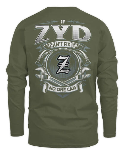 ZYD AP81-K4-626 - Personalized Ahmed Quote Apparel “If Ahmed Can't Fix It, No One Can” - Men's Long Sleeved T-Shirt - Military Green