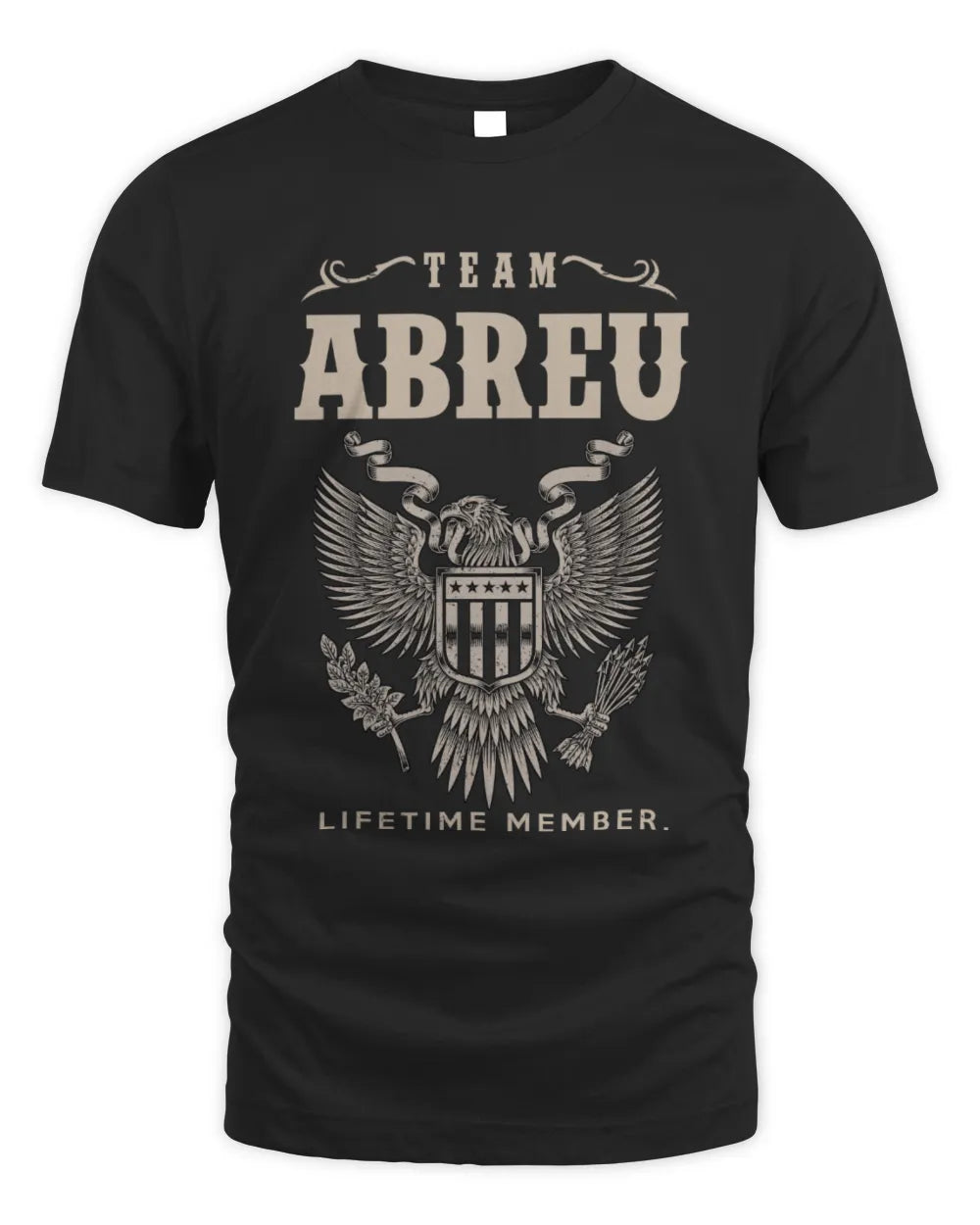 ABREU TP06-K82 – Personalized Classic Style Apparel “Team NAME Lifetime Member” - Unisex Standard T-Shirt - Black
