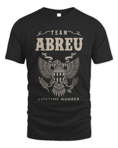 ABREU TP06-K82 – Personalized Classic Style Apparel “Team NAME Lifetime Member” - Unisex Standard T-Shirt - Black