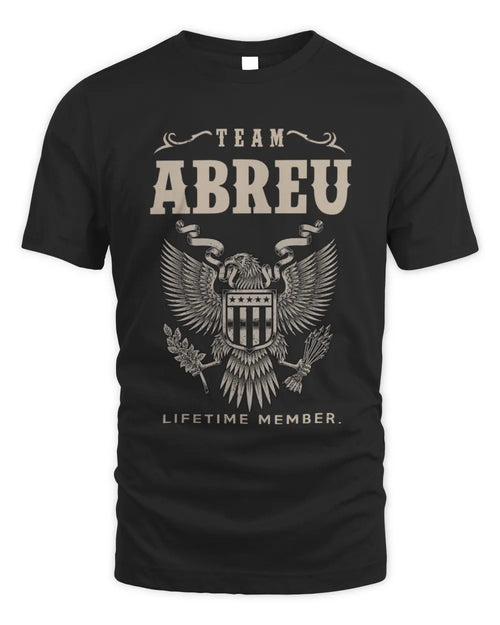 ABREU TP06-K82 – Personalized Classic Style Apparel “Team NAME Lifetime Member” - Unisex Standard T-Shirt - Black