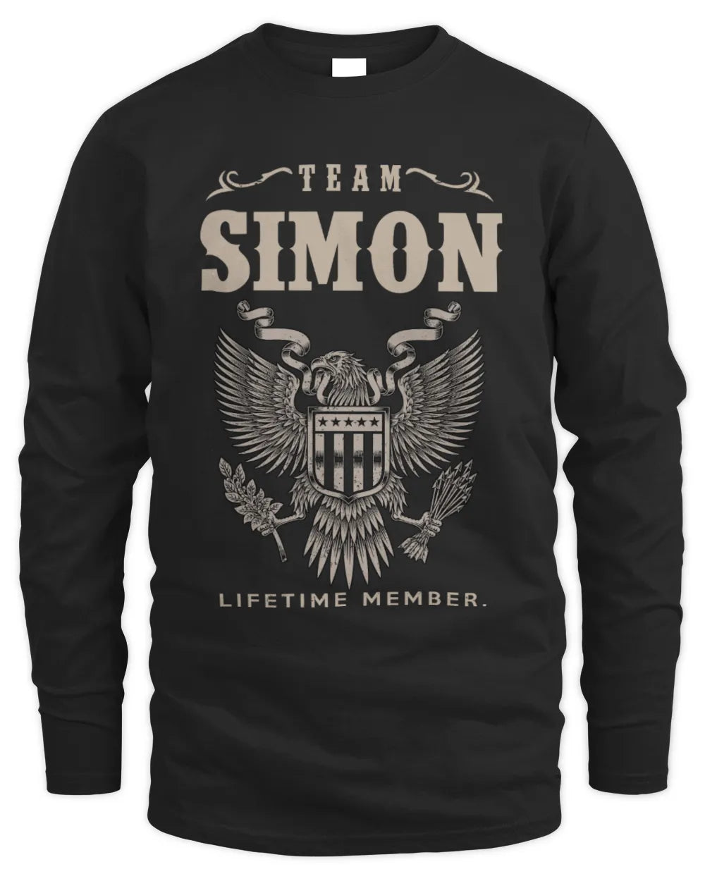 SIMON TP06-K82 – Personalized Classic Style Apparel “Team NAME Lifetime Member” - Men's Long Sleeved T-Shirt - Black