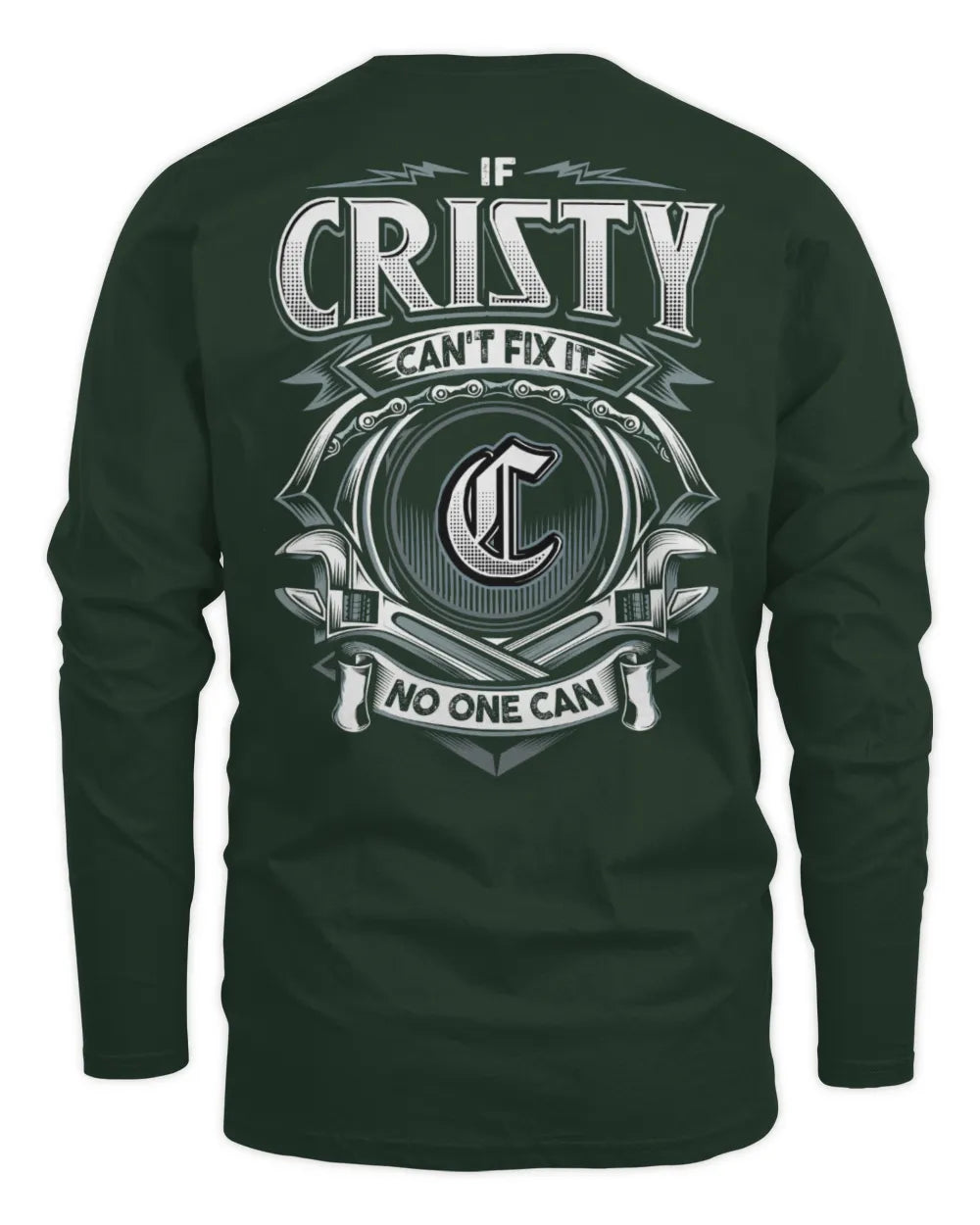 CRISTY AP81-K4-626 - Personalized Ahmed Quote Apparel “If Ahmed Can't Fix It, No One Can” - Men's Long Sleeved T-Shirt - Forest Green