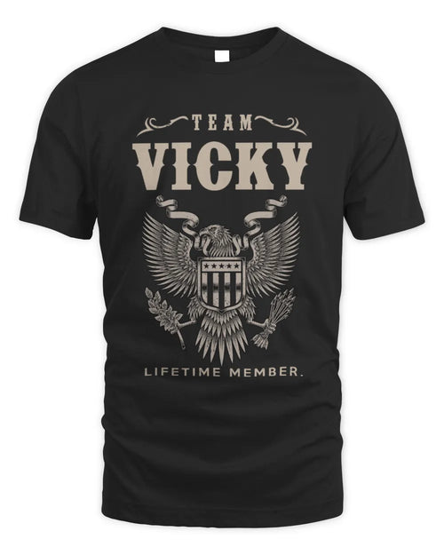 VICKY TP06-K82 – Personalized Classic Style Apparel “Team NAME Lifetime Member” - Unisex Standard T-Shirt - Black