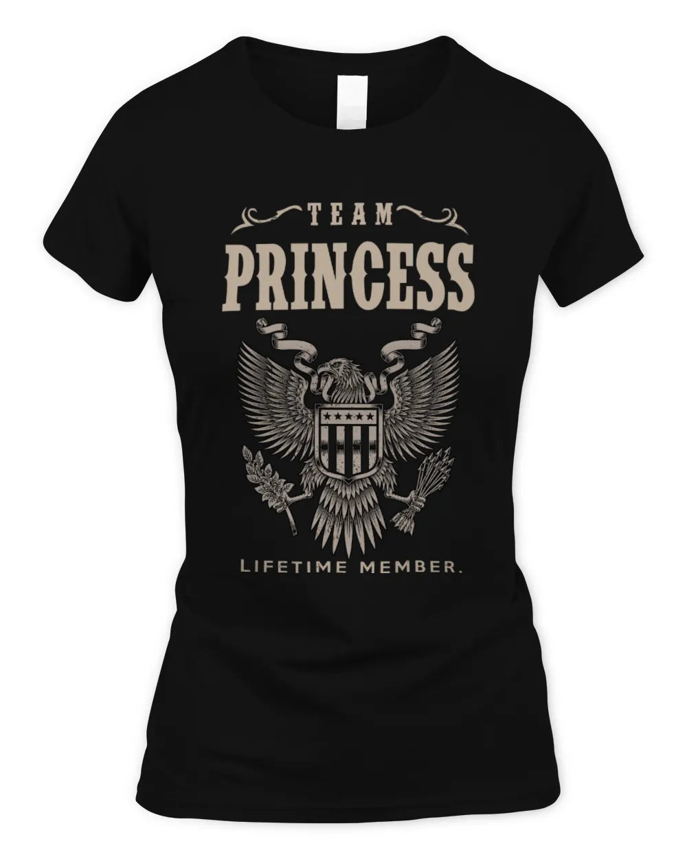 PRINCESS TP06-K82 – Personalized Classic Style Apparel “Team NAME Lifetime Member” - Women's Standard T-Shirt - Black