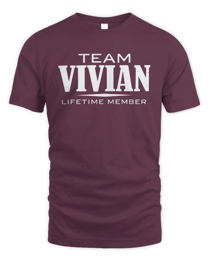VIVIAN BL62-K4-128 - Personalized “Team NAME Lifetime Member” - Unisex Standard T-Shirt - Maroon
