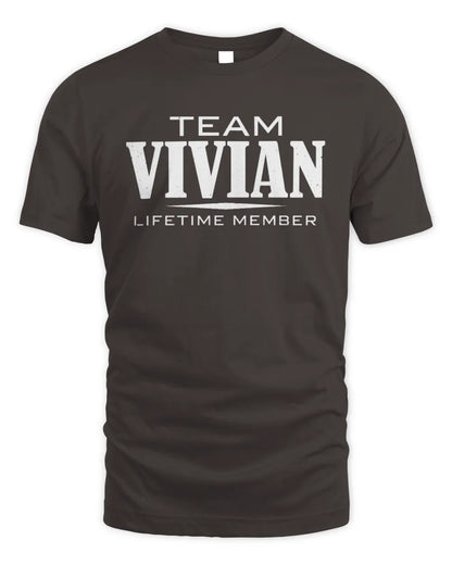 VIVIAN BL62-K4-128 - Personalized “Team NAME Lifetime Member” - Unisex Standard T-Shirt - Dark Chocolate