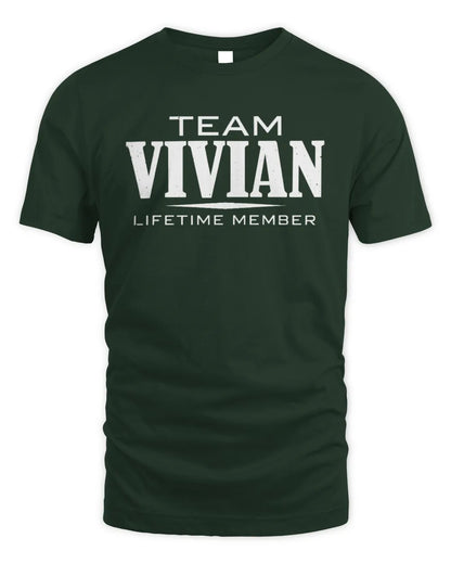 VIVIAN BL62-K4-128 - Personalized “Team NAME Lifetime Member” - Unisex Standard T-Shirt - Forest Green