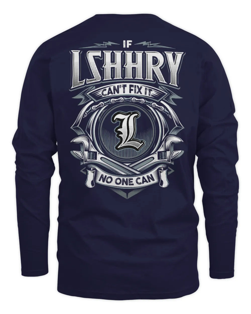 LSHHRY AP81-K4-626 - Personalized Ahmed Quote Apparel “If Ahmed Can't Fix It, No One Can” - Men's Long Sleeved T-Shirt - Navy